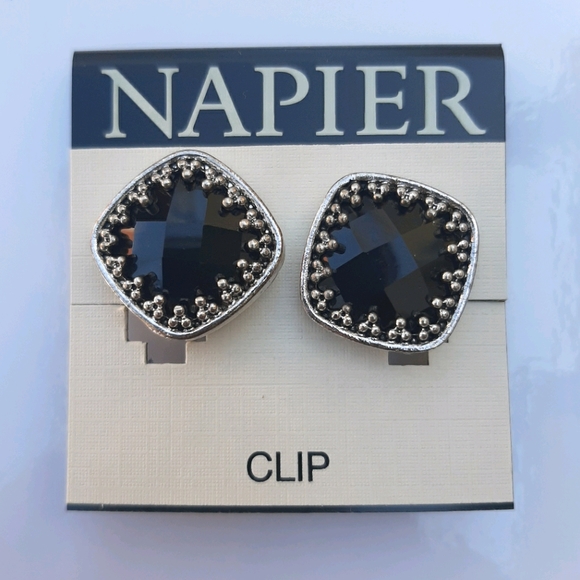 Napier Jewelry - Napier Black/Silver Clip On Studs